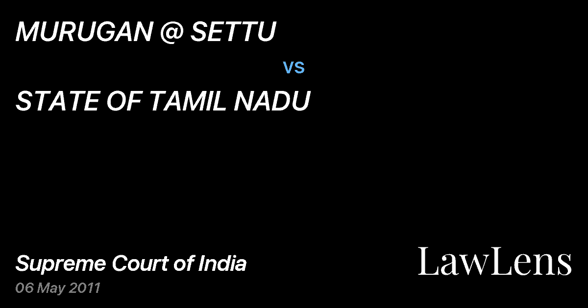 Preview image for MURUGAN @ SETTU vs. STATE OF TAMIL NADU