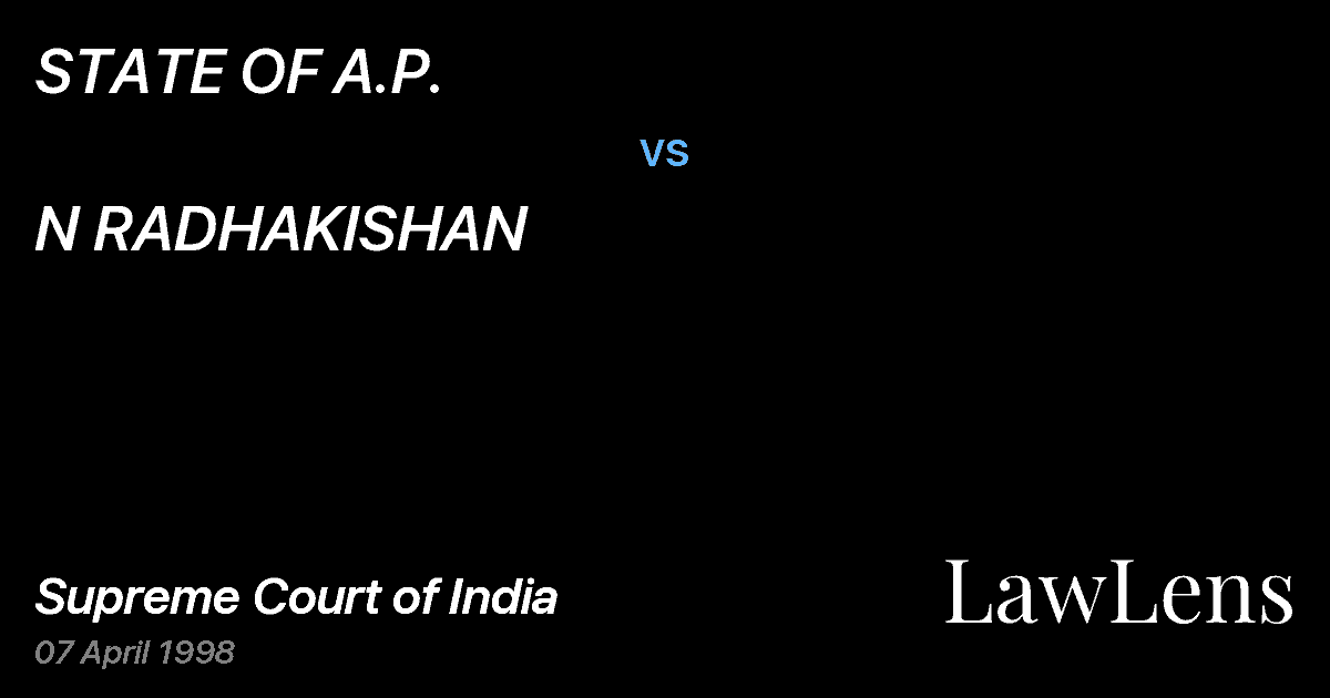 Preview image for STATE OF A.P. vs. N RADHAKISHAN