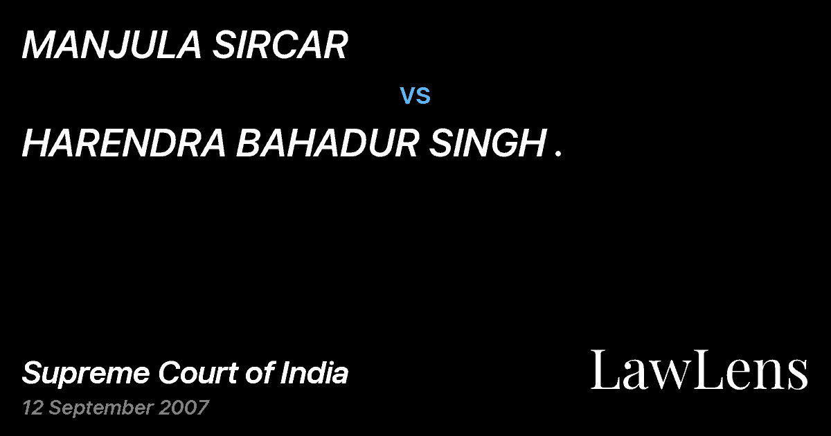 Preview image for MANJULA SIRCAR vs. HARENDRA BAHADUR SINGH .