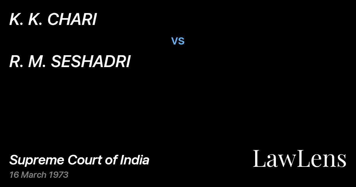 Preview image for K. K. CHARI vs. R. M. SESHADRI