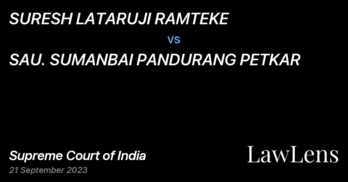 Preview image for SURESH LATARUJI RAMTEKE vs. SAU. SUMANBAI PANDURANG PETKAR