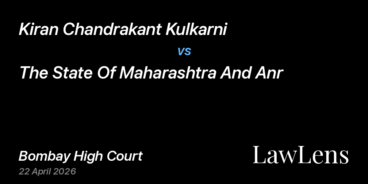 Preview image for Kiran Chandrakant Kulkarni vs. The State Of Maharashtra And Anr