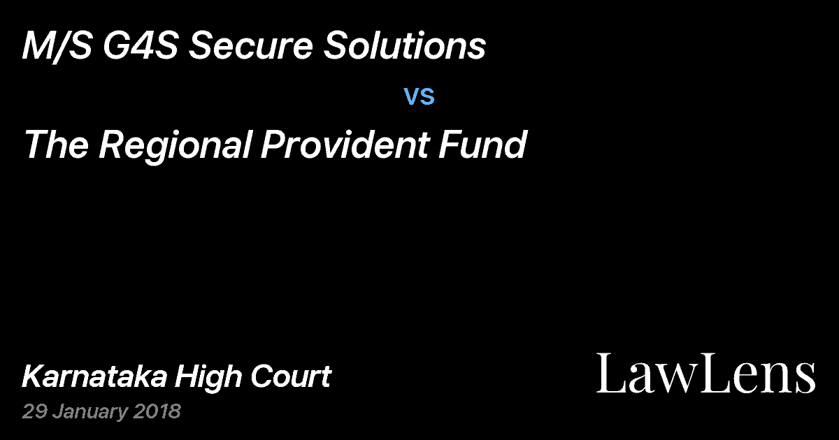 Preview image for M/S G4S Secure Solutions vs. The Regional Provident Fund