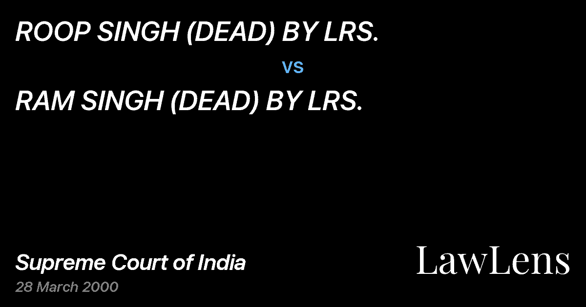 Preview image for ROOP SINGH (DEAD) BY LRS. vs. RAM SINGH (DEAD) BY LRS.