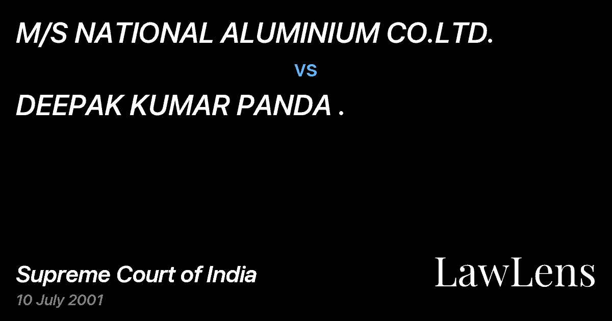 Preview image for M/S NATIONAL ALUMINIUM CO.LTD. vs. DEEPAK KUMAR PANDA .