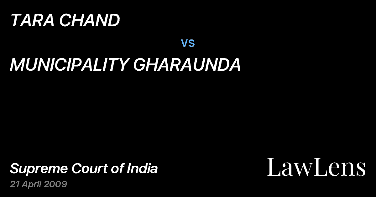 Preview image for TARA CHAND vs. MUNICIPALITY GHARAUNDA