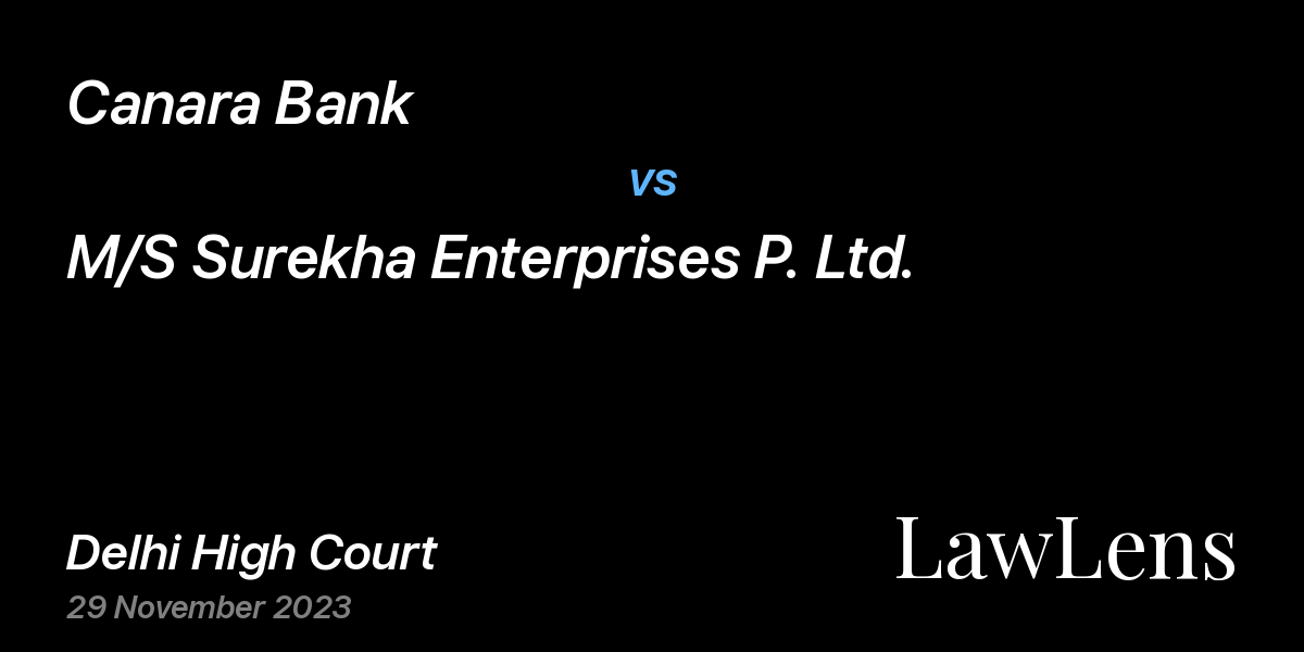 Preview image for Canara Bank vs. M/S Surekha Enterprises P. Ltd.