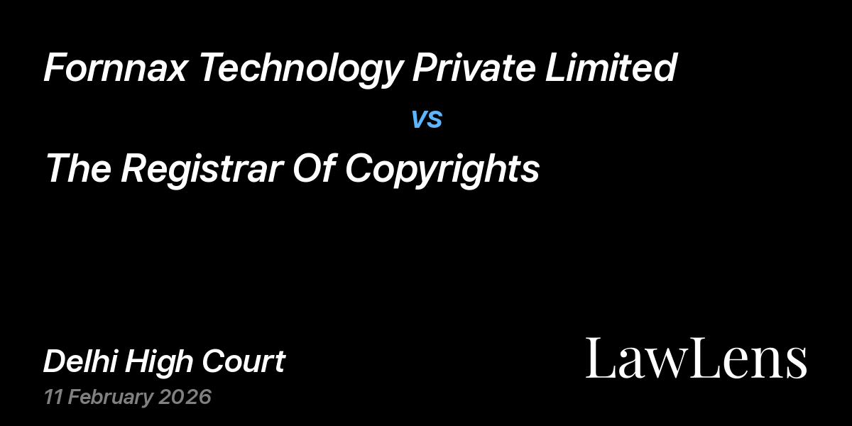 Preview image for Fornnax Technology Private Limited vs. The Registrar Of Copyrights