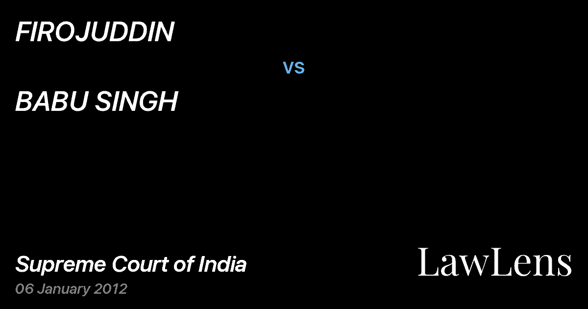 Preview image for FIROJUDDIN vs. BABU SINGH