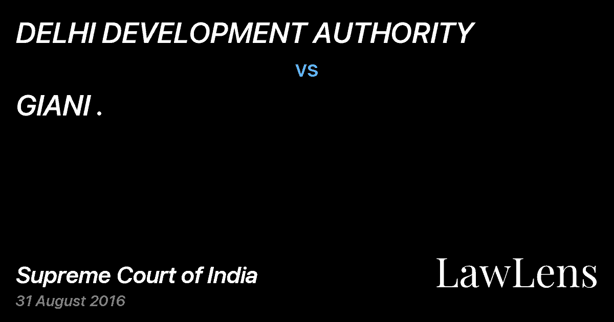Preview image for DELHI DEVELOPMENT AUTHORITY vs. GIANI .