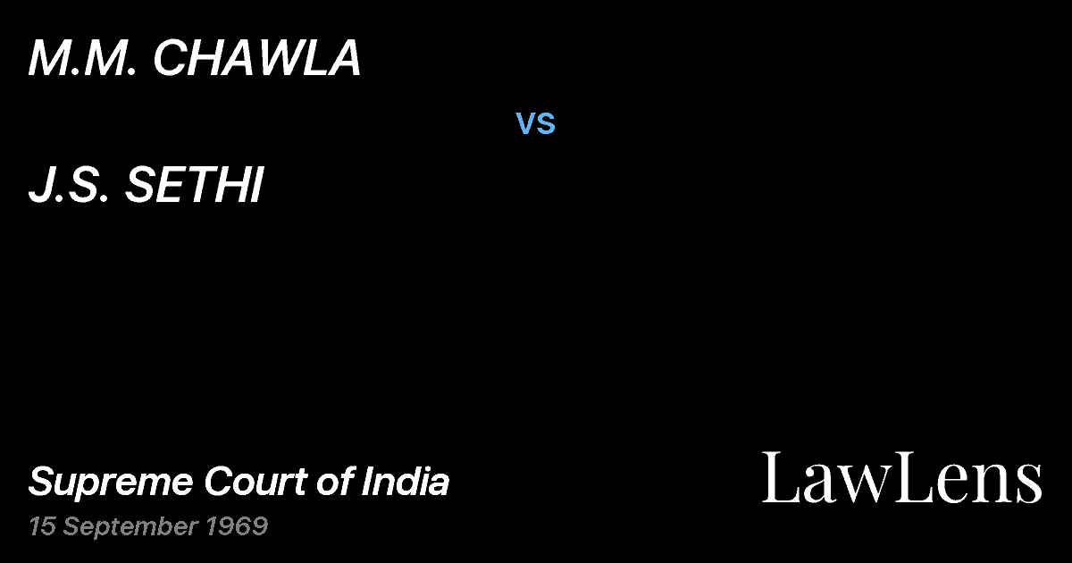 Preview image for M.M. CHAWLA vs. J.S. SETHI