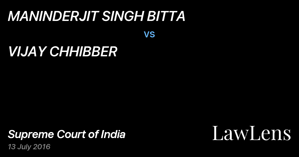 Preview image for MANINDERJIT SINGH BITTA vs. VIJAY CHHIBBER