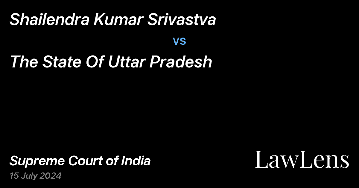 Preview image for Shailendra Kumar Srivastva vs. The State Of Uttar Pradesh
