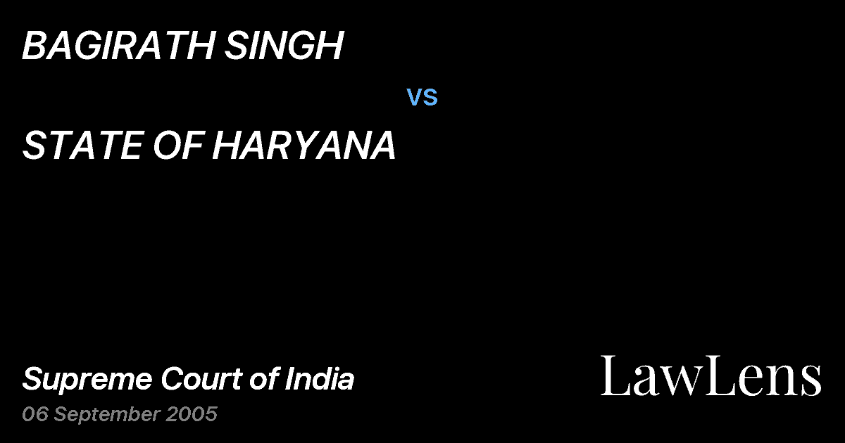 Preview image for BAGIRATH SINGH vs. STATE OF HARYANA