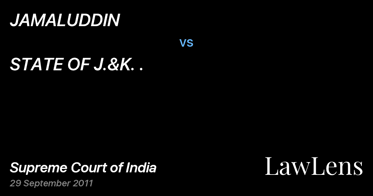 Preview image for JAMALUDDIN vs. STATE OF J.&K. .