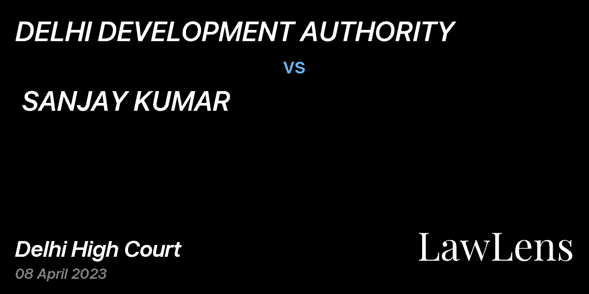 Preview image for DELHI DEVELOPMENT AUTHORITY  vs.  SANJAY KUMAR