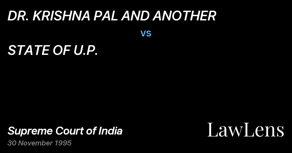 Preview image for DR. KRISHNA PAL AND ANOTHER vs. STATE OF U.P.