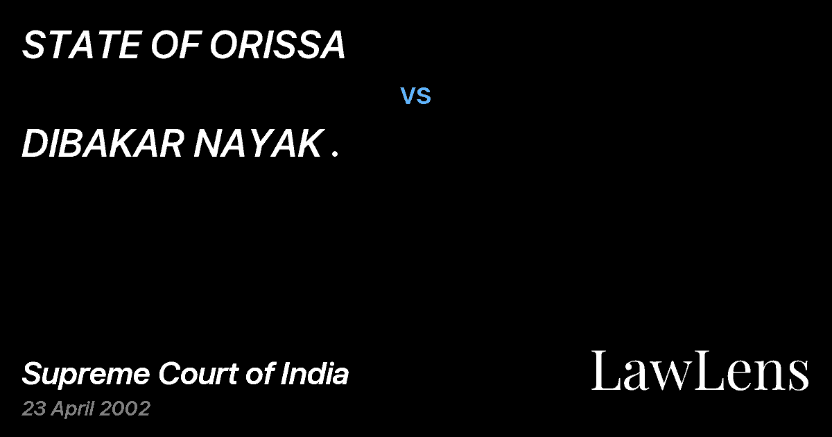 Preview image for STATE OF ORISSA vs. DIBAKAR NAYAK .