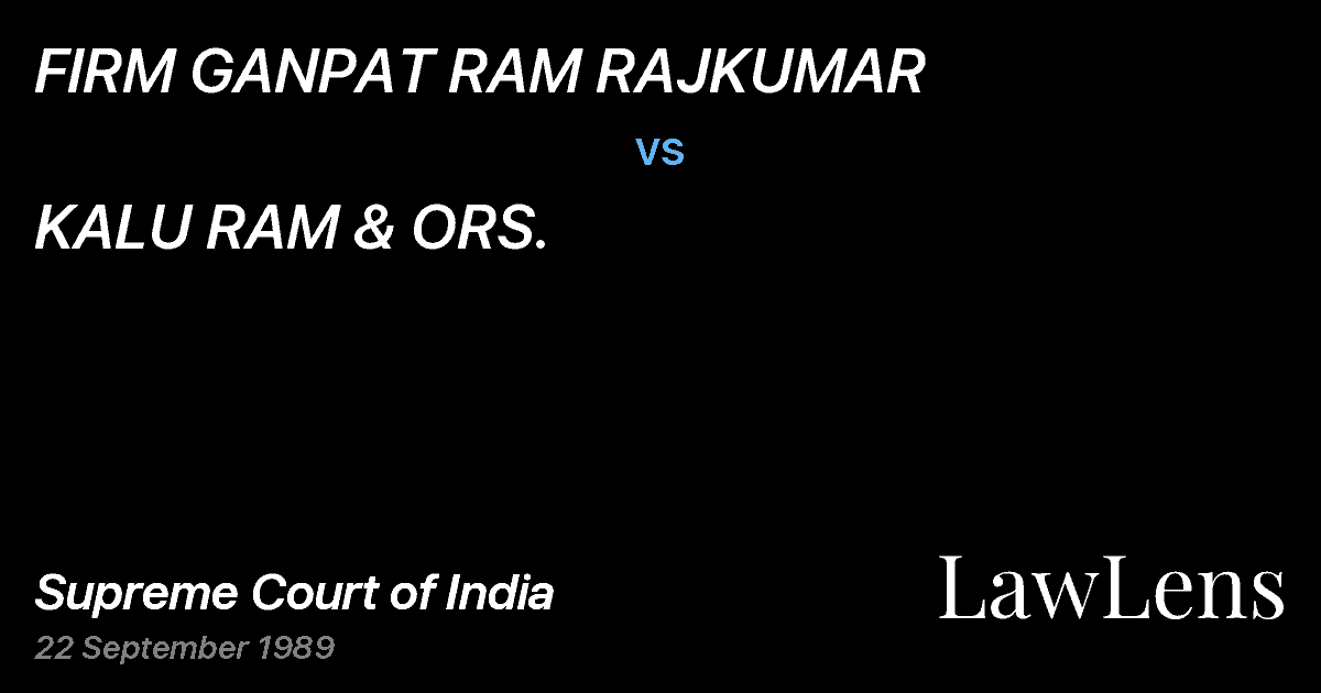 Preview image for FIRM GANPAT RAM RAJKUMAR vs. KALU RAM & ORS.