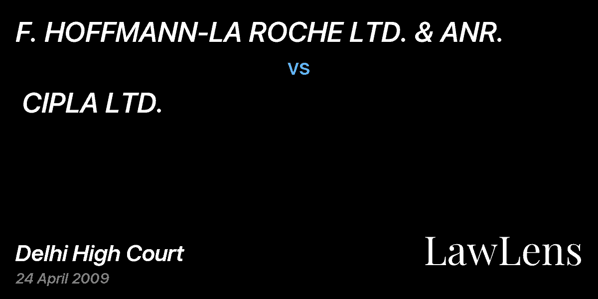 Preview image for F. HOFFMANN-LA ROCHE LTD. & ANR. vs. CIPLA LTD.