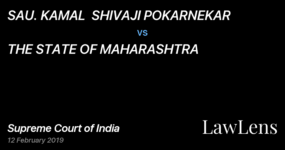 Preview image for SAU. KAMAL  SHIVAJI POKARNEKAR vs. THE STATE OF MAHARASHTRA