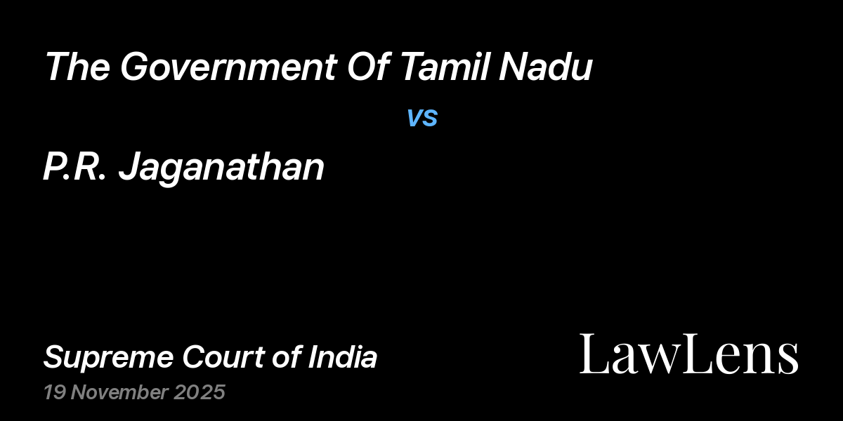 Preview image for The Government Of Tamil Nadu vs. P.R. Jaganathan