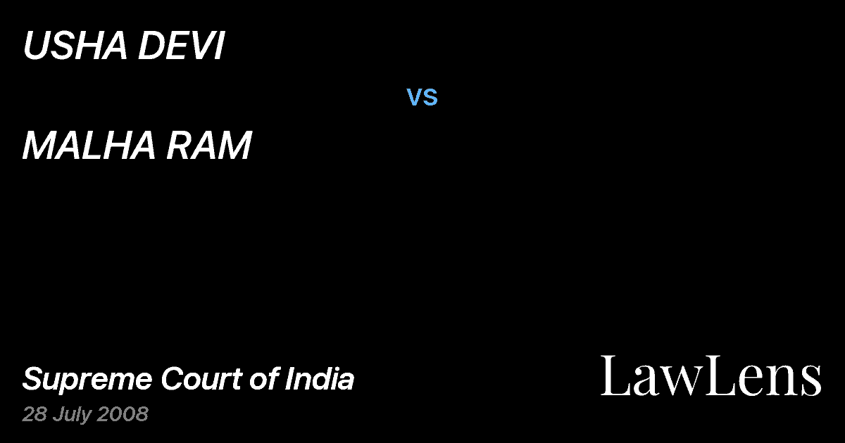 Preview image for USHA DEVI vs. MALHA RAM