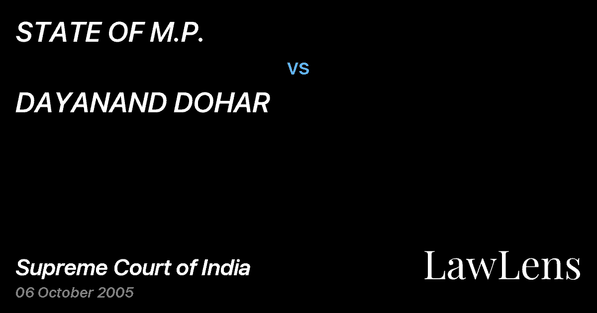 Preview image for STATE OF M.P. vs. DAYANAND DOHAR
