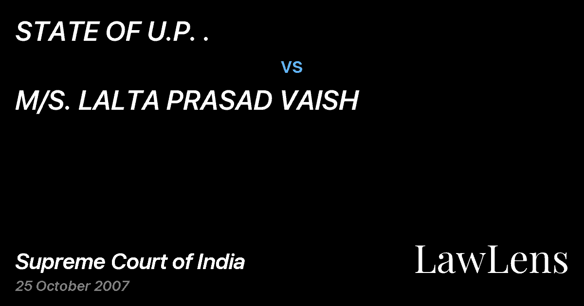 Preview image for STATE OF U.P. . vs. M/S. LALTA PRASAD VAISH