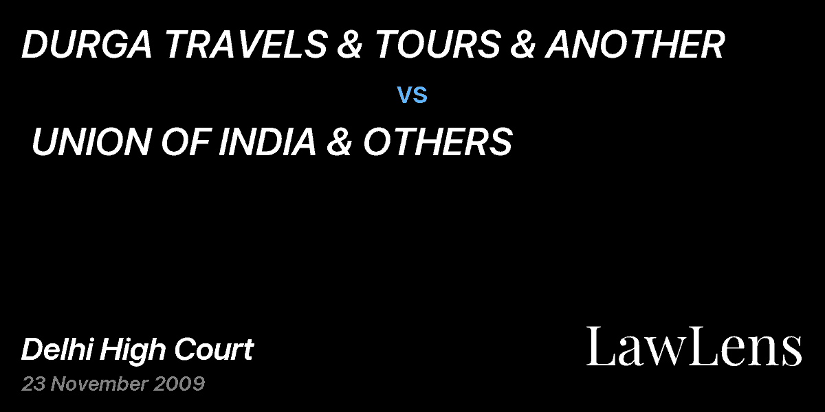 Preview image for DURGA TRAVELS & TOURS & ANOTHER  vs.  UNION OF INDIA & OTHERS