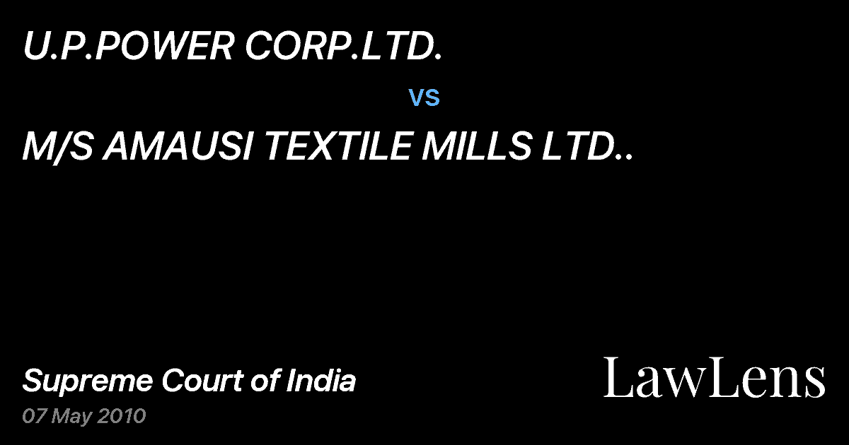 Preview image for U.P.POWER CORP.LTD. vs. M/S AMAUSI TEXTILE MILLS LTD..