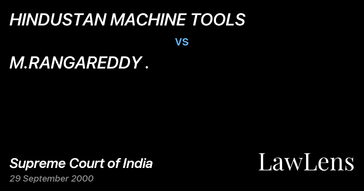 Preview image for HINDUSTAN MACHINE TOOLS vs. M.RANGAREDDY .