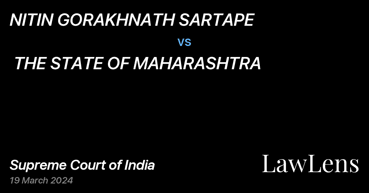Preview image for NITIN GORAKHNATH SARTAPE  vs.  THE STATE OF MAHARASHTRA