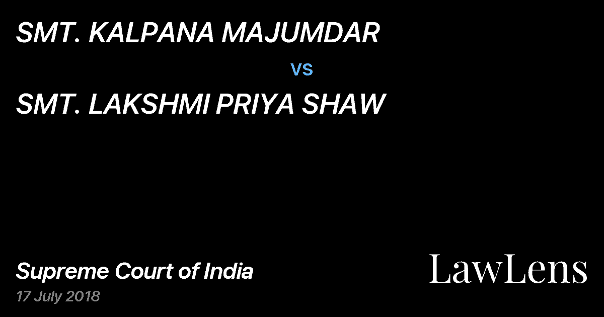 Preview image for SMT. KALPANA MAJUMDAR vs. SMT. LAKSHMI PRIYA SHAW