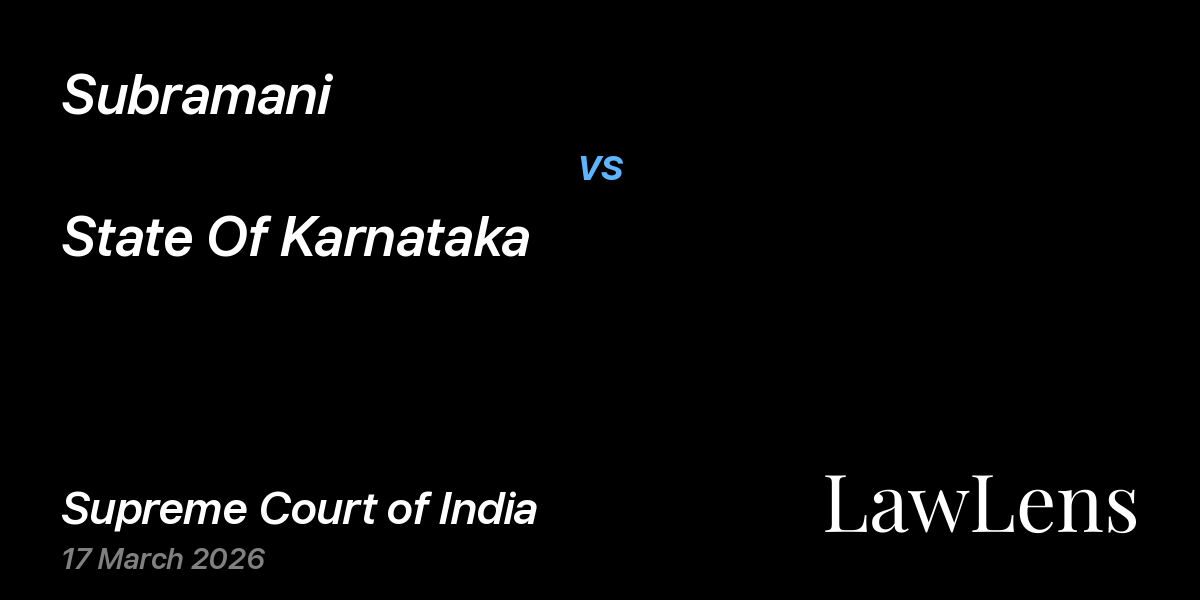 Preview image for Subramani vs. State Of Karnataka