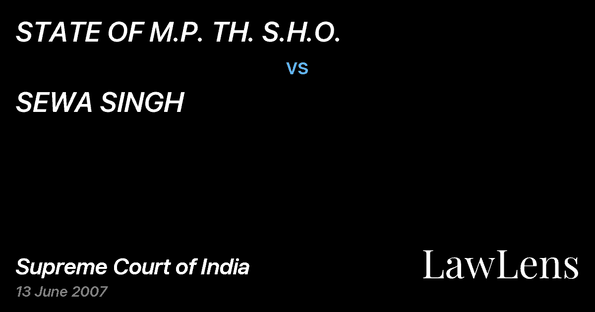 Preview image for STATE OF M.P. TH. S.H.O. vs. SEWA SINGH