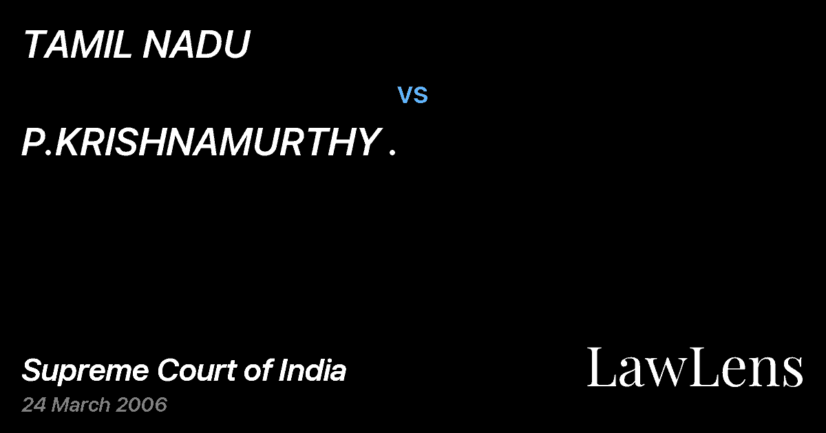 Preview image for TAMIL NADU vs. P.KRISHNAMURTHY .