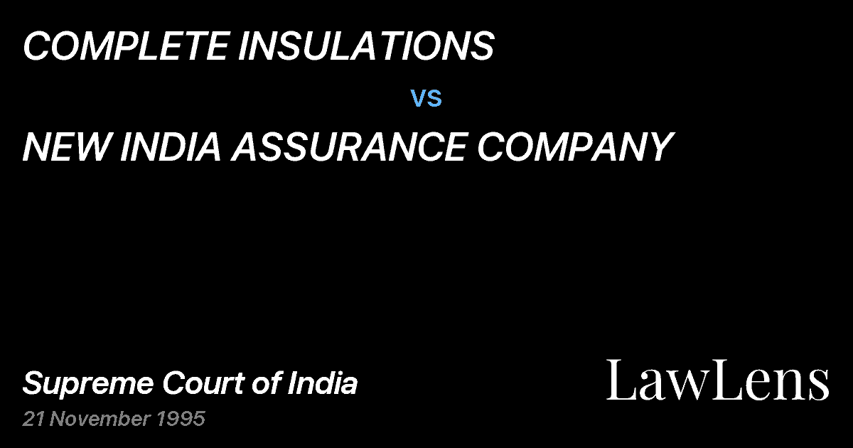 Preview image for COMPLETE INSULATIONS vs. NEW INDIA ASSURANCE COMPANY