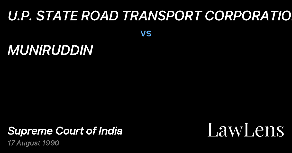 Preview image for U.P. STATE ROAD TRANSPORT CORPORATION vs. MUNIRUDDIN