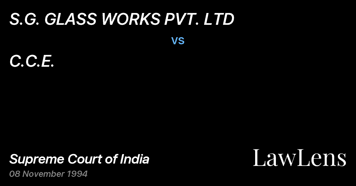 Preview image for S.G. GLASS WORKS PVT. LTD vs. C.C.E.