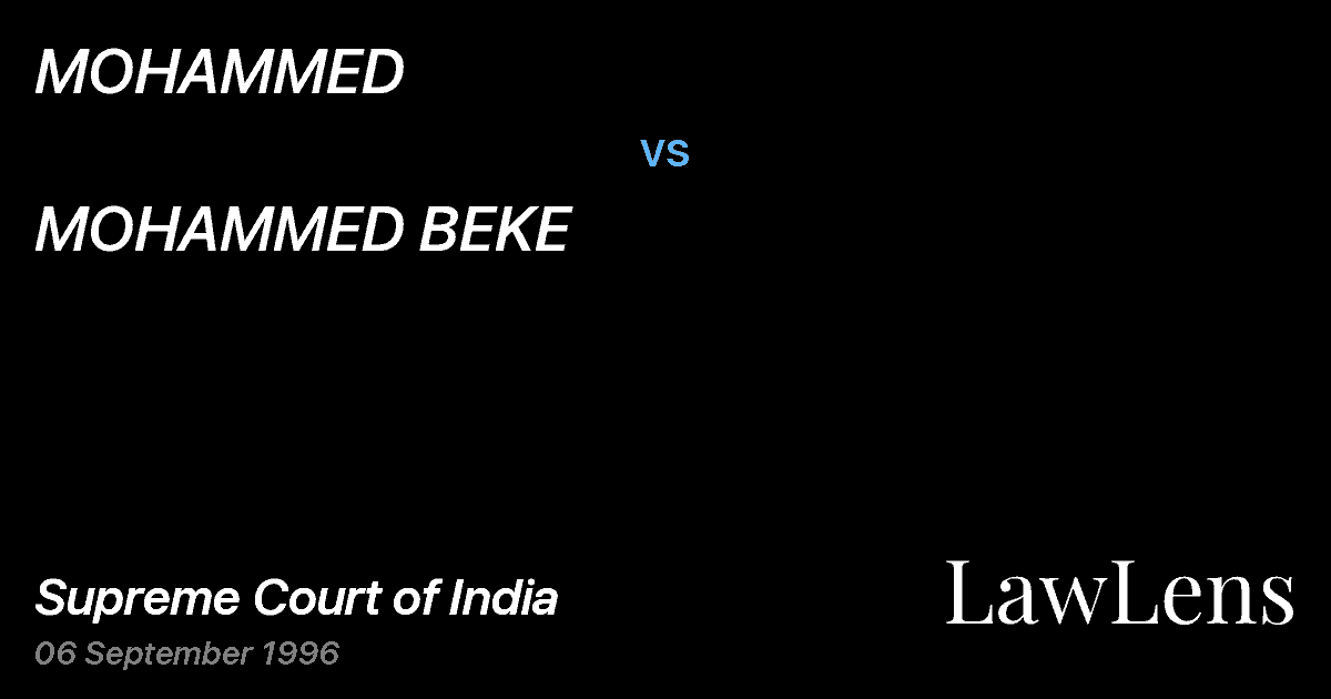 Preview image for MOHAMMED vs. MOHAMMED BEKE