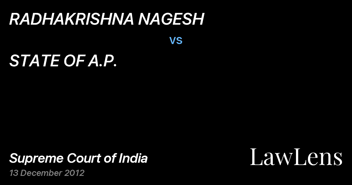 Preview image for RADHAKRISHNA NAGESH vs. STATE OF A.P.