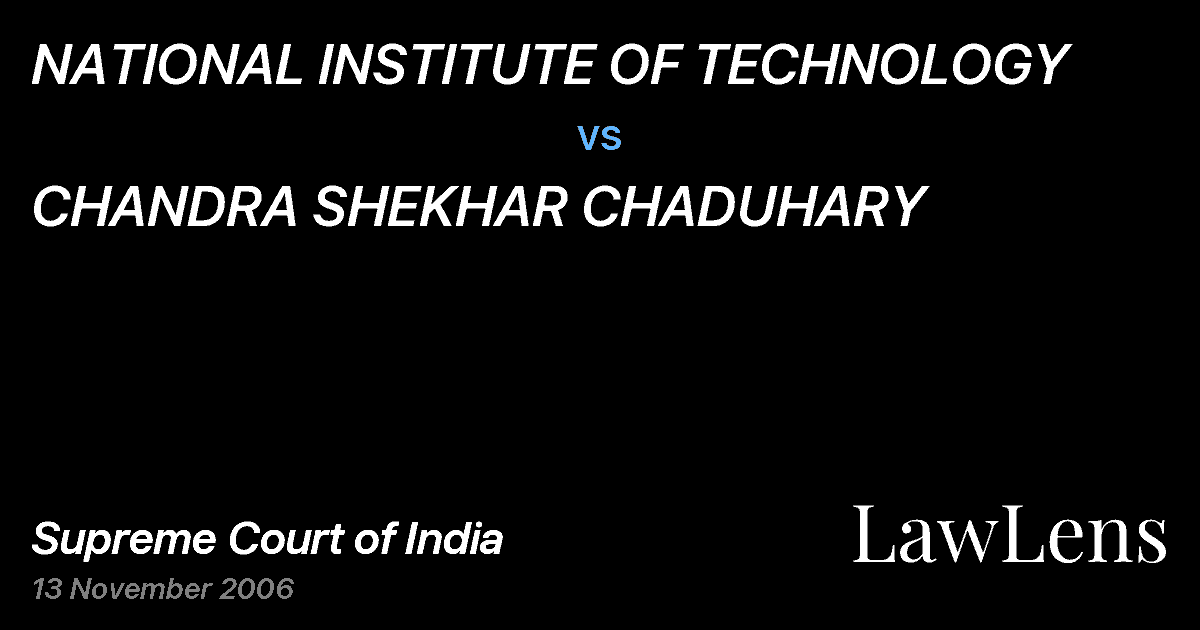 Preview image for NATIONAL INSTITUTE OF TECHNOLOGY vs. CHANDRA SHEKHAR CHADUHARY