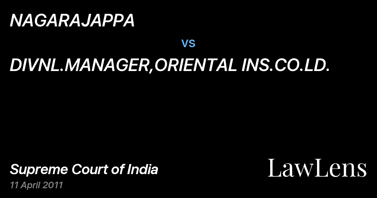 Preview image for NAGARAJAPPA vs. DIVNL.MANAGER,ORIENTAL INS.CO.LD.