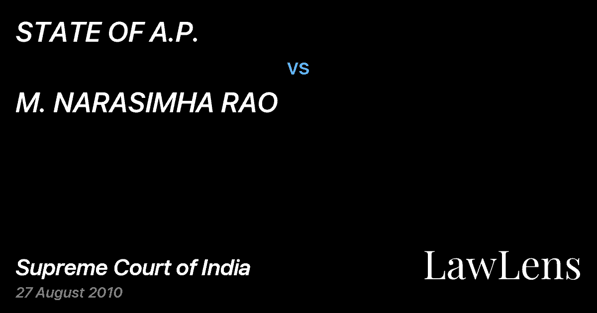 Preview image for STATE OF A.P. vs. M. NARASIMHA RAO