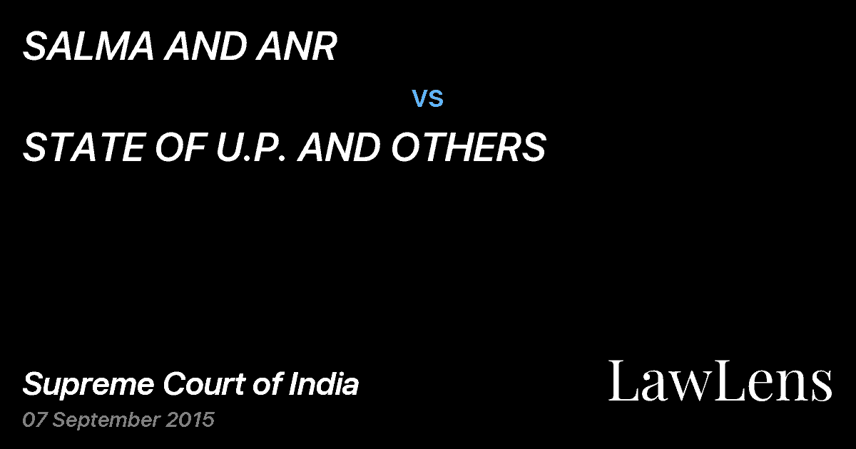 Preview image for SALMA AND ANR vs. STATE OF U.P. AND OTHERS