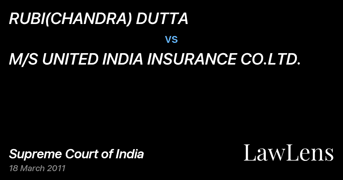 Preview image for RUBI(CHANDRA) DUTTA vs. M/S UNITED INDIA INSURANCE CO.LTD.