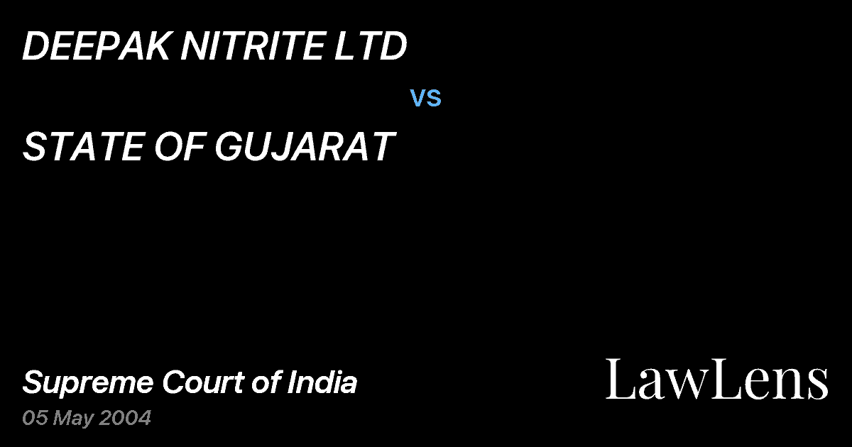 Preview image for DEEPAK NITRITE LTD vs. STATE OF GUJARAT