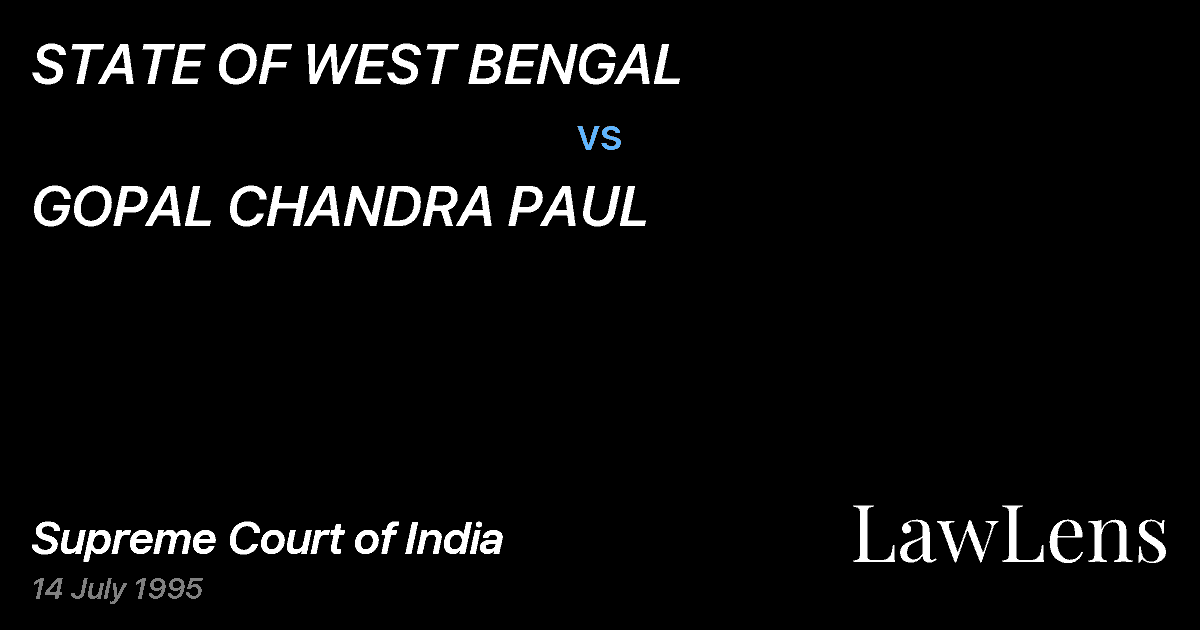 Preview image for STATE OF WEST BENGAL vs. GOPAL CHANDRA PAUL