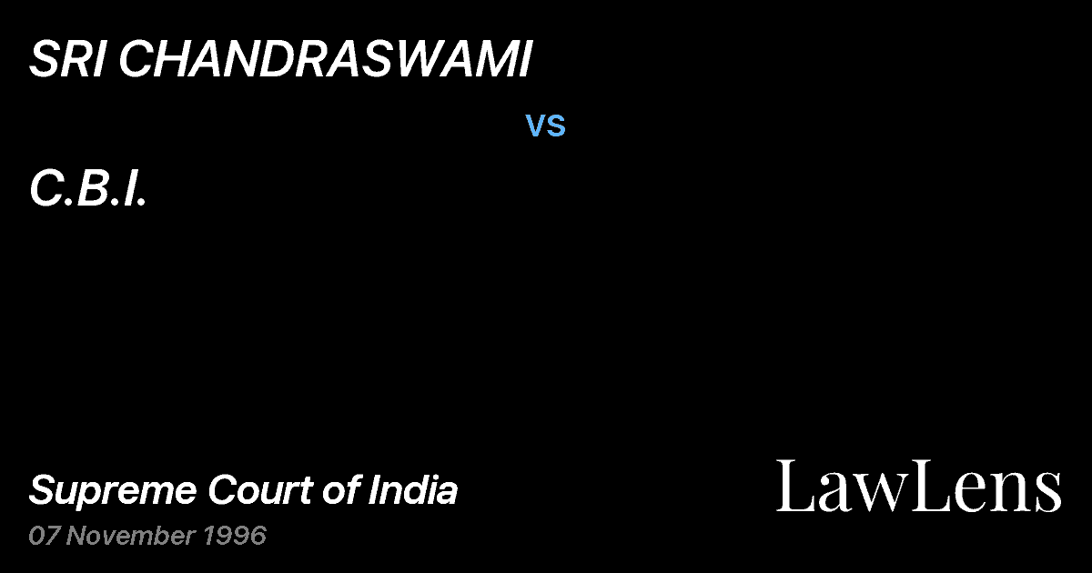 Preview image for SRI CHANDRASWAMI vs. C.B.I.